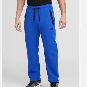Men's Nike Tech Fleece Open-Hem Pants  HJ6533-480 Blue Size XS